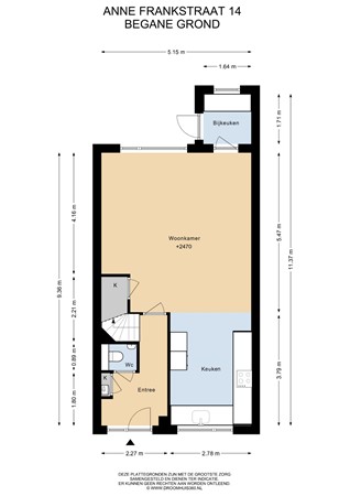 Floorplan - Anne Frankstraat 14, 1433 PL Kudelstaart